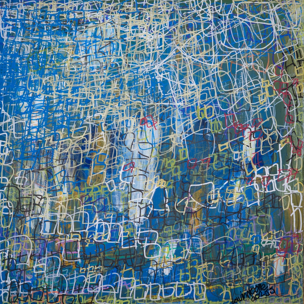 Blue Squares - Gavin Moore - Limited edition framed print – Bayley Arts