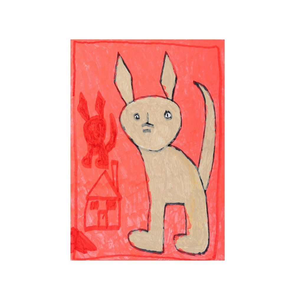 85 Louise Taffs - Brown Cat with house